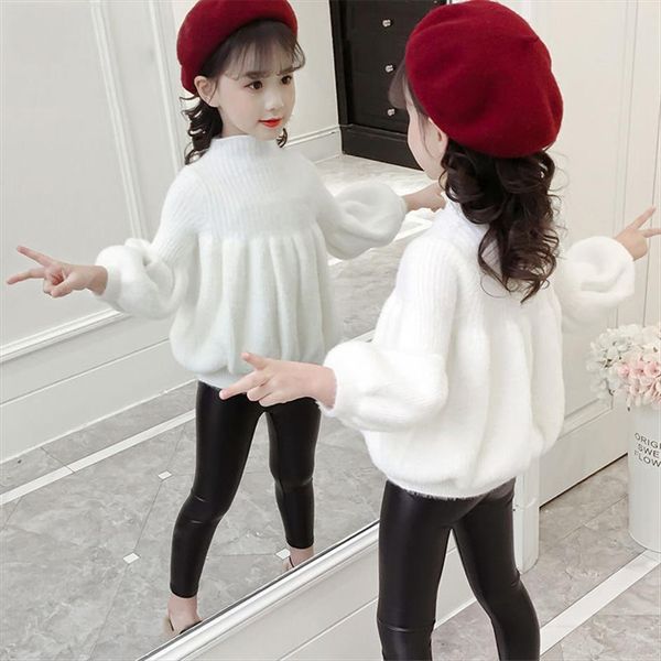 

girls sweaters winter wear style imitation mink jacket sweater baby warm coat kids, Blue