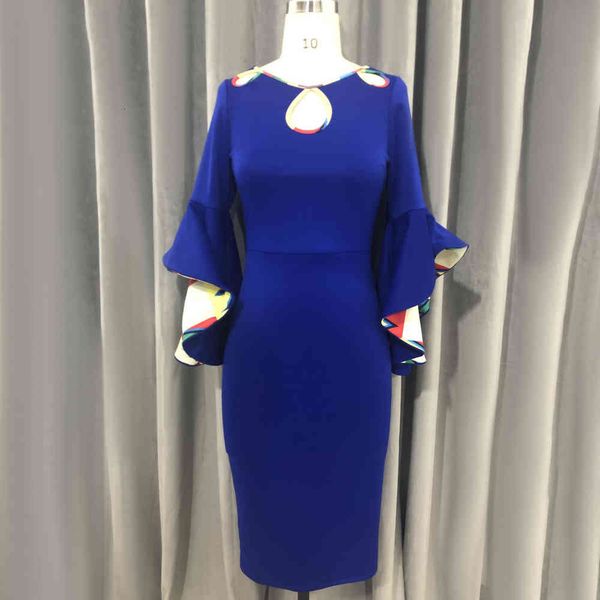 

dress dressed hollow blue outward printed long sleeves for bodycon party girlish african occasion celebrate modest spring fashion w0od, Black;gray
