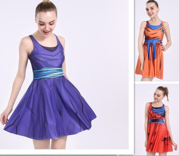 

women 2021 costume dress cartoon cosplay anime character pleated sun drop casual dresses, Black;gray