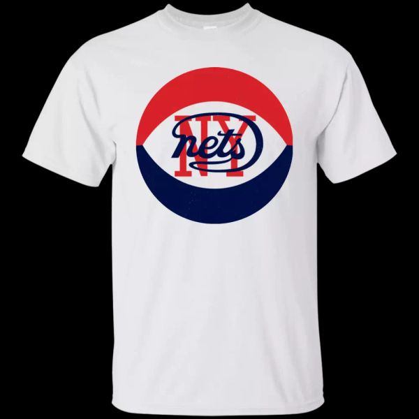 

NY, Nets, Retro, ABA, Basketball, 1970's, T-Shirt, White;black