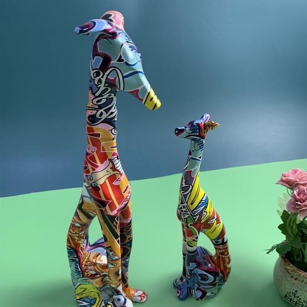 

modern creative painted colorful doberman dog decoration home wine cabinet office deskcrafts decorative objects & figurines