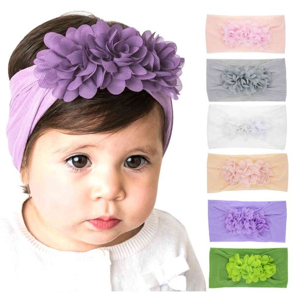 

hair accessories baby headbands chiffon flowers super soft bohemia hair accessories children kids elastic headband princess headwear head wk, Slivery;white