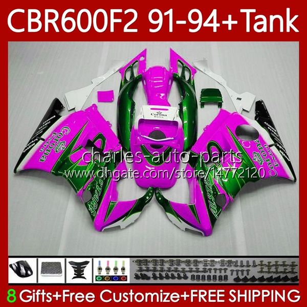 Body Kit für HONDA Karosserie CBR600F2 600CC 600FS 63No.188 CBR 600 600F2 91-94 Pink Schwarz CBR600 F2 FS CC 91 92 93 94 CBR600FS CBR600-F2 1991 1992 1993 1994 Verkleidung + Tank