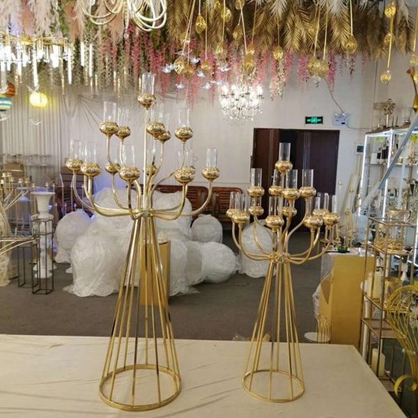 

candle holders 120cm tall)12 arms clear chimney holder wine acrylic candelabra yuda01278