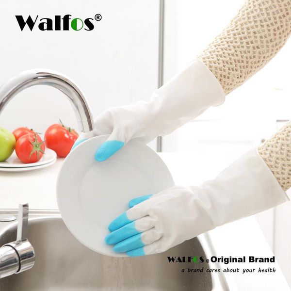 

disposable gloves walfos waterproof kitchen dish washing household warm dishwashing water dust scleaning rubber