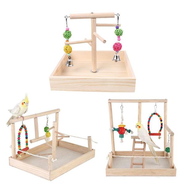 

other bird supplies parrot swing climbing ladder deskstand toy wooden playground training perch platform cage grinding chew toys