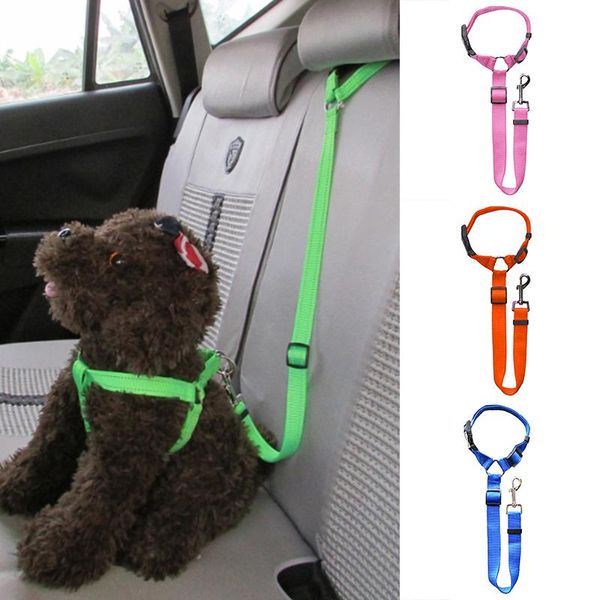 

dog collars & leashes universal seat belt safety rope adjustable car harness leash vehicle travel clip strape lead for dogs cats