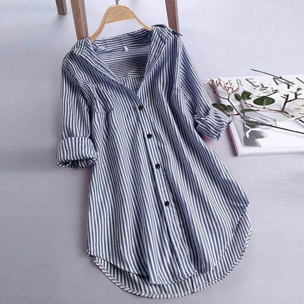 

women's blouses & shirts women autumn winter plaid cotton ladies casual one pocket loose plus size blouse female long sleeve #t1g, White