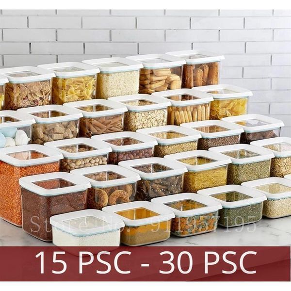 

storage bottles & jars 15 - 30 pieces box case set organizer kitchen pantry bottle oat spice legumes spaghetti rice cereal