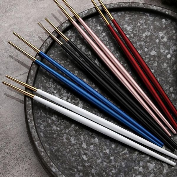 

chopsticks 1 pair creative grade material chef cutlery stainless steel chinese charming for household