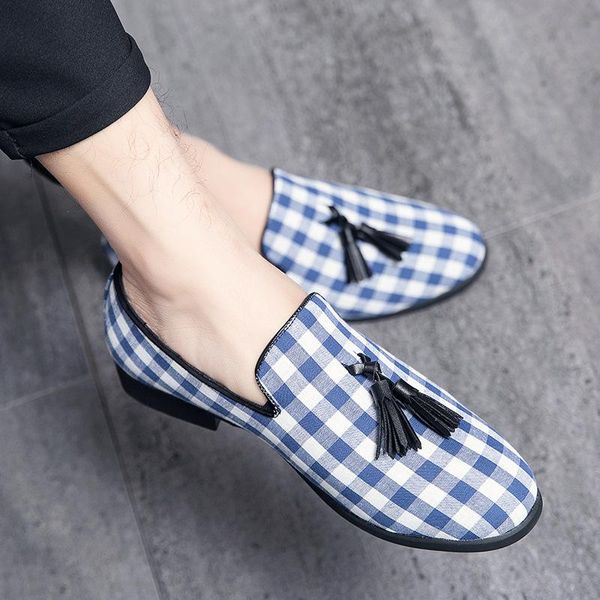 

men's handmade color matching cloth shoes formal casual light business dress, Black