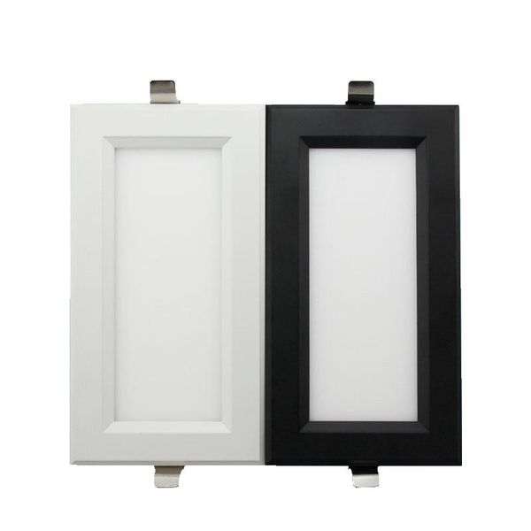 

dimmable led square panel light ceiling recessed black/white/ ac110-265v downlight 12w warm/cool indoor lighting lights