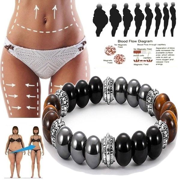 

beaded, strands fashion retro black frosted magnetic therapy tiger eye bracelet agate slimming health reiki healing jewelr