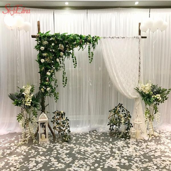 10m Kristal Organza Masa Runner Sandalye Sashes Bow Home Bahçe Düğün Dekorasyonu 17 ROLOR 6ZSH015 Dekoratif Çiçek Çiçekleri