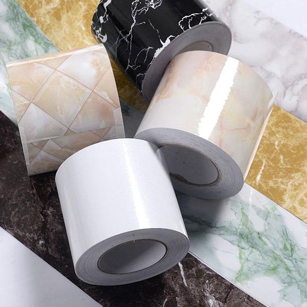 

wallpapers self-adhesive waterproof waist line sticker door window border renovation decals bathroom tile decor wallpaper skirting lin