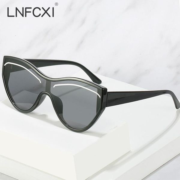 

outdoor eyewear lnfcxi retro cat eye sunglasses women luxury vintage brand design sun glasses mirror green pink lenses