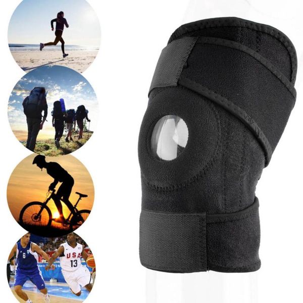 

1pc knee support strap brace pad protector sport kneepad badminton basketball running bull breathable elbow & pads, Black;gray
