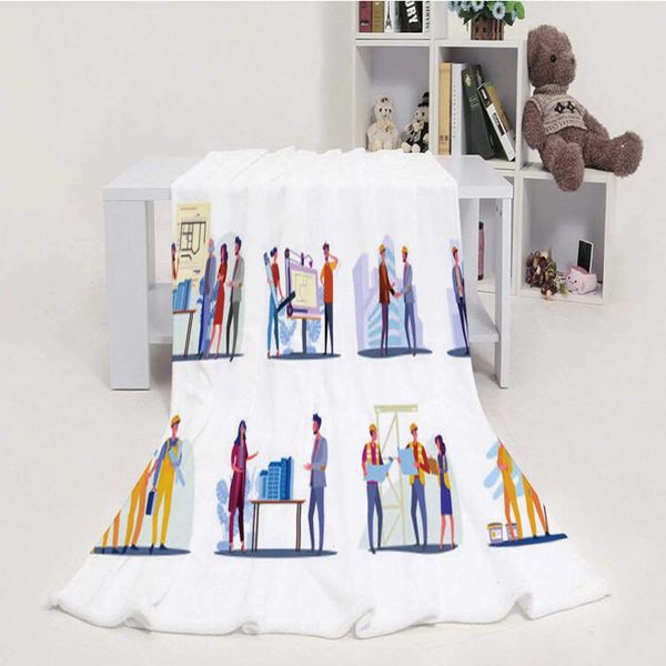 

Real Estate Development Set - - Russia,House Flannel Throw Microfiber Blanket Adult 70''x80''(WxL)