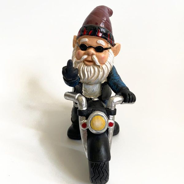 

resin gnome statue riding motorcycle christmas dress up diy garden resin gnomes santa claus home decor ornaments