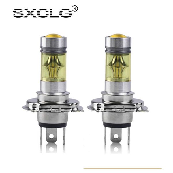 

car headlights sxclg 2pcs super bright led auto lamp h4 3000k golden yellow day light 12v 24v 20w 1000lm automotive headlamp fog bulb
