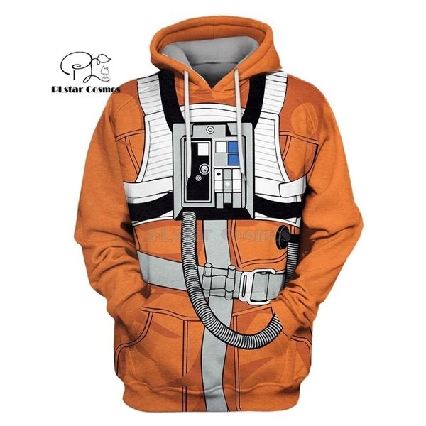 Plstar Cosmos X-Wing Piloto Suite Espaço 3D Hoodies / Suéter Inverno Outono Engraçado Harajuku Manga Longa Streetwear 210819