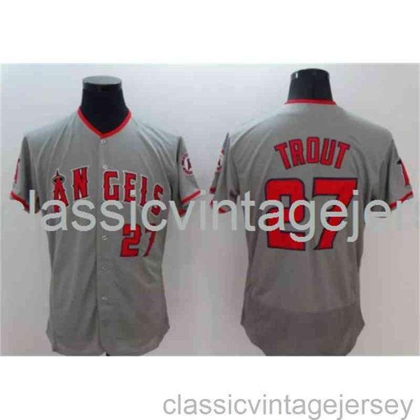 Ricamo Mike Trout famosa maglia da baseball americana cucita maglia da baseball da uomo donna giovanile taglia XS-6XL