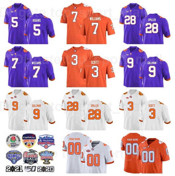 

ncaa college football 7 mike williams jersey man clemson tigers 28 cj spiller 9 wayne gallman 3 artavis scott 5 tee higgins 10 tajh boyd uni, Black