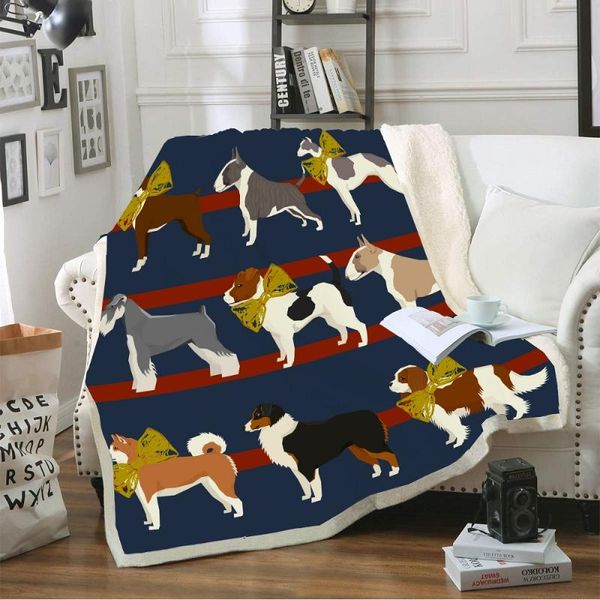 

pet dog funny character blanket 3d print sherpa on bed home textiles dreamlike style 05 blankets