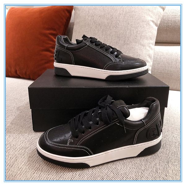 

2021ss luxury designers women leisure ladies fashion sneakers breathable platform shoes true leather chaussures, Black