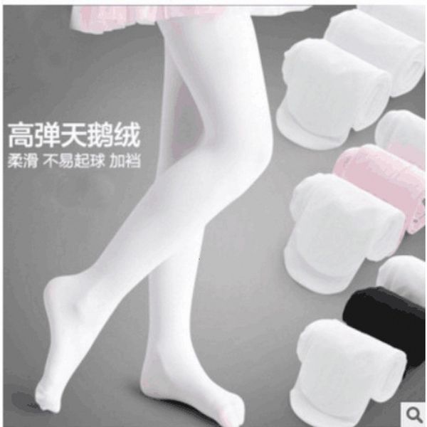 

children's dance socks white practice girls' versatile pantyhose spring and autumn thin summer baby silk stockings long tube, Black;white