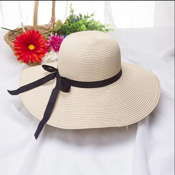 

wide brim hats foldable straw for women sun hat beach summer uv protect travel cap lady visor, Blue;gray