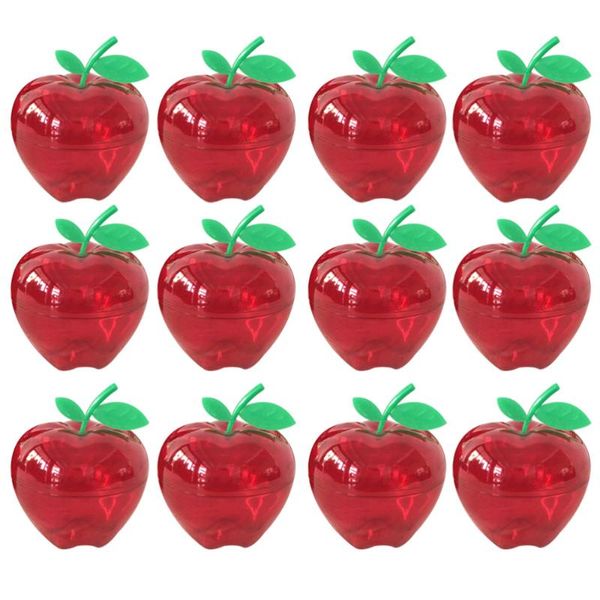 

12pcs apple-shaped candy gift box practical storage container (red) wrap