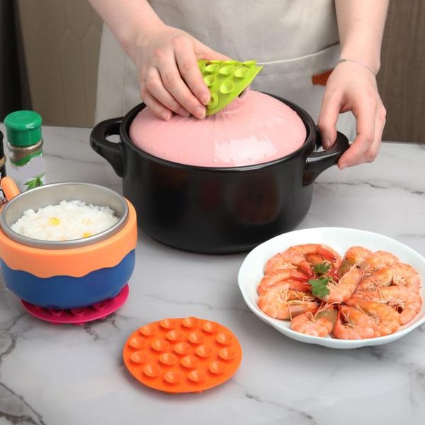 

mats & pads heat insulation pad double-sided suction cup mat kitchen tool anti-scald dish pot household non-slip coasters dc156