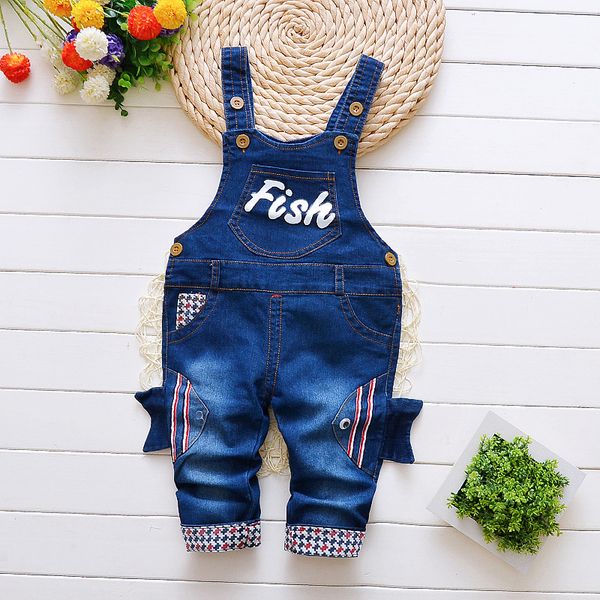 

childrens clothing baby toddler boys denim trousers jumpsuit kids girl cowboy long pants jeans overalls dungarees 1-4y, Blue