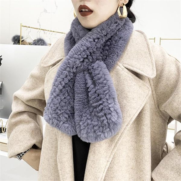 

scarves winter women's 100% real rex fur scarfs lady warm soft fluffy genuine knitted muffler, Blue;gray