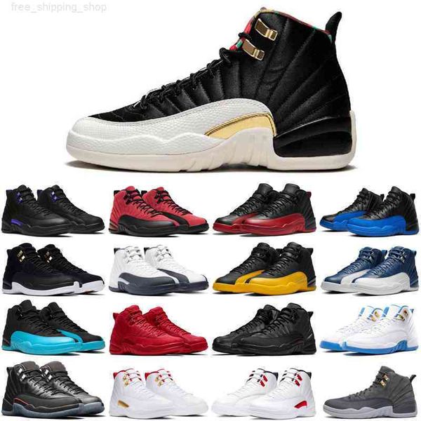 

promotion 12 12s mens basketball shoes utility twist playoffs royalty reverse flu game university blue men trainers sports sneakers size, Black