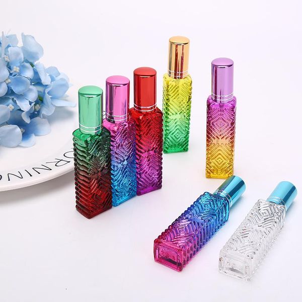 

storage bottles & jars 15ml mini fragrance refillable glass vials cosmetic packaging spray bottle colorful square empty perfume