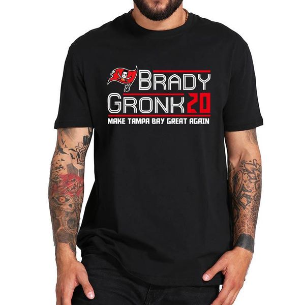 

men's t-shirts brady gronk 20 make tampa bay great again funny political t shirt pure soft basic tee, White;black