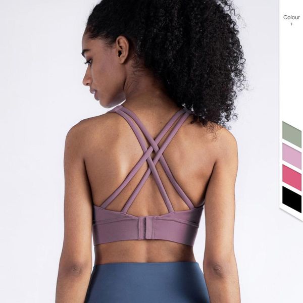 

yoga outfit gym women beha push up fitness running crop workout sports clothing tank training cross back