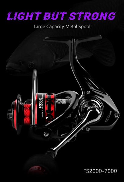 

baitcasting reels deukio 2021 fishing spinning reel fs2000~7000 gear ratio 5.0:1/4.7:1 eva grip metal spool lure badge