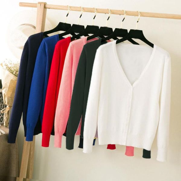

women's jackets plus size autumn winter women solid color long sleeve v neck sweater jacket female ladies cardigan chaqueta mujer, Black;brown