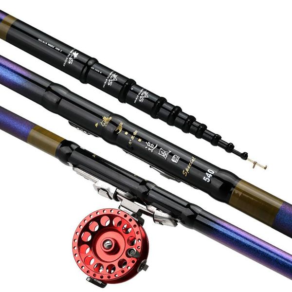 

carbon fishing rod 4.5m 5.4m 6.3m 7.2m three positioning spinning tackle sea pole boat rods