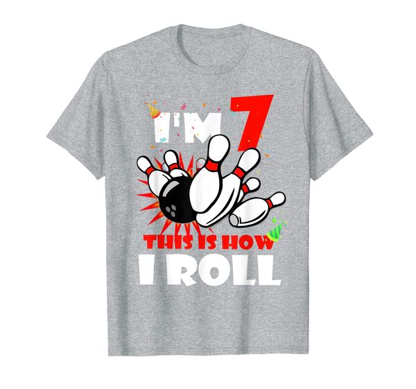

this is how i roll 7 years old tshirt bowling birthday gift, White;black