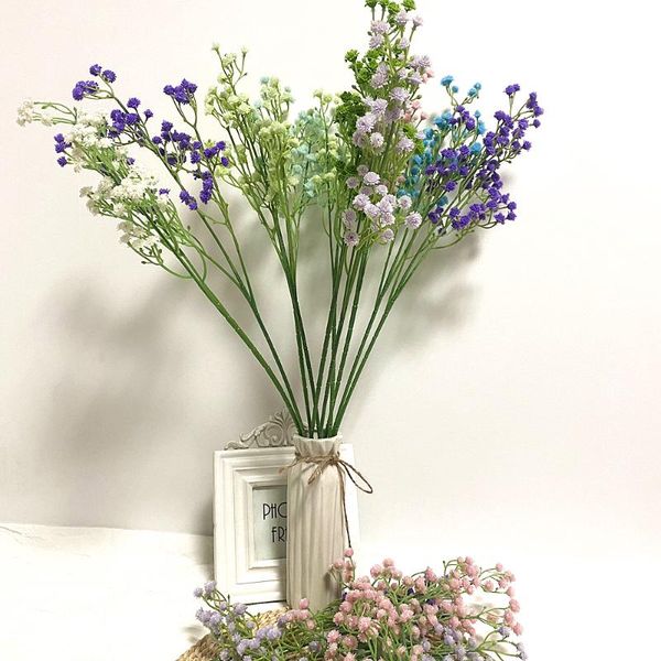 

1pc 58cm artificial baby's breath flower gypsophila fake silicone plant for wedding home el party decoration 8 colors decorative flower