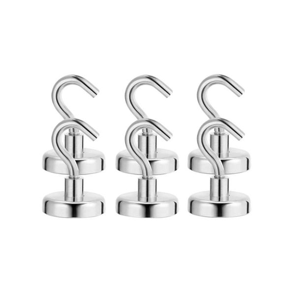 

hooks & rails 6 pcs heavy duty strong magnetic for storage and organization home kitchen accessories (d16)