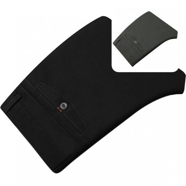 

men's pants stylish winter trousers formal thicken men warm autumn, Black