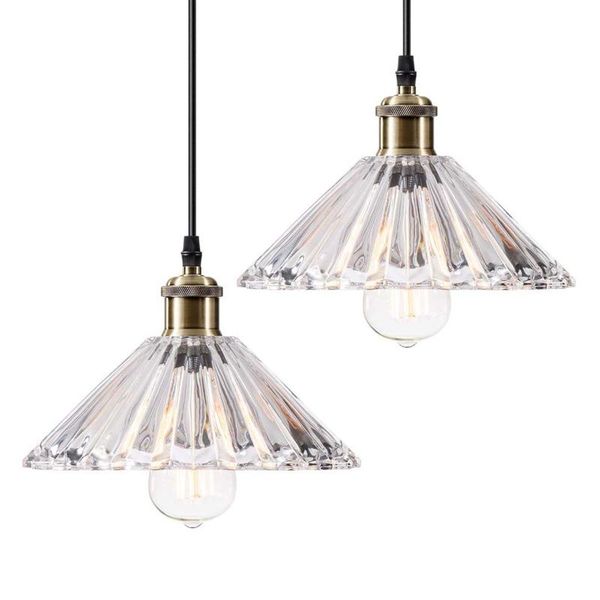 

pendant lamps kitchen mini lights hanging 2 packs clear crystal lighting fixture indoor for dining room island entryway loft