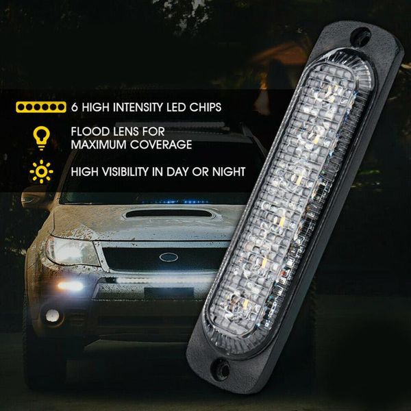 

emergency lights 6000k+2500k led light heads hazard prompt side marker strobe