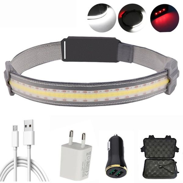 

smd2835 led headlamp built-in battery rechargeable headlight head waterproof lamp white red lighting for camping working headlamps