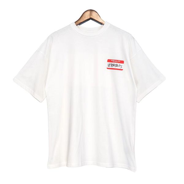 

2022ss hello t-shirt men women 1 print t shirt short sleeve, White;black